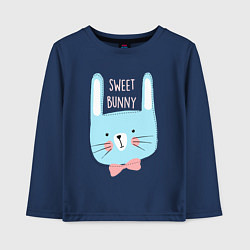 Лонгслив хлопковый детский Sweet bunny, цвет: тёмно-синий