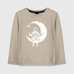Лонгслив хлопковый детский Завтрак на луне, цвет: миндальный