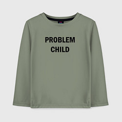 Лонгслив хлопковый детский Problem child, цвет: авокадо