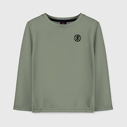 Лонгслив хлопковый детский За веру царя и святую триединую Русь малая хризма, цвет: авокадо