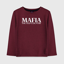 Лонгслив хлопковый детский Mafia the old country logo, цвет: меланж-бордовый