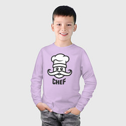 Лонгслив хлопковый детский Chef, цвет: лаванда — фото 2