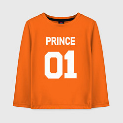 Детский лонгслив Футбольная надпись 01 принц