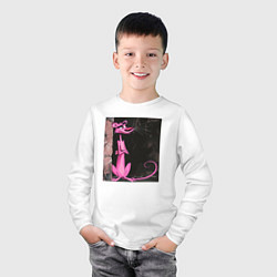 Лонгслив хлопковый детский Розовая пантера у стены, цвет: белый — фото 2