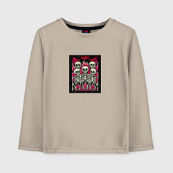 Лонгслив хлопковый детский Banda bones, цвет: миндальный