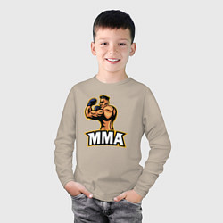 Лонгслив хлопковый детский Fighter MMA, цвет: миндальный — фото 2