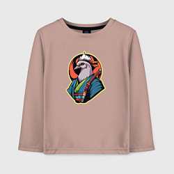 Лонгслив хлопковый детский Голубь самурай, цвет: пыльно-розовый