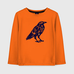 Лонгслив хлопковый детский Ворон путешественник, цвет: оранжевый