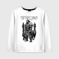 Детский лонгслив Кельтский узор - бог Велес с медведем