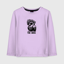 Детский лонгслив Крутой голубь в очках и надпись - The Boss