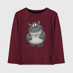 Детский лонгслив Бегемот улыбается
