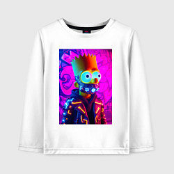 Детский лонгслив Барт Симпсон в респираторе - неоновое свечение