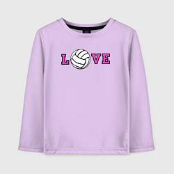 Лонгслив хлопковый детский Love volley, цвет: лаванда
