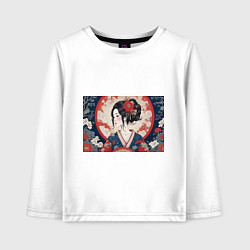 Детский лонгслив Искусство японская девушка