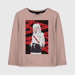 Детский лонгслив Человек-бензопила Пауэр стесняется