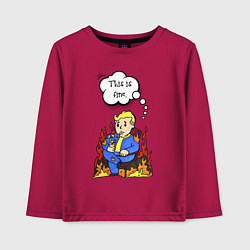 Детский лонгслив Vault boy in the fire
