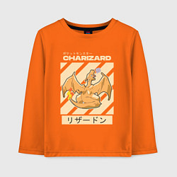 Лонгслив хлопковый детский Покемоны Чаризард Charizard, цвет: оранжевый