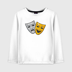 Лонгслив хлопковый детский Маски театра, цвет: белый