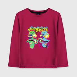 Лонгслив хлопковый детский Terry and Korvo Graffiti, цвет: маджента