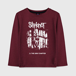Лонгслив хлопковый детский Slipknot - skeleton girl, цвет: меланж-бордовый