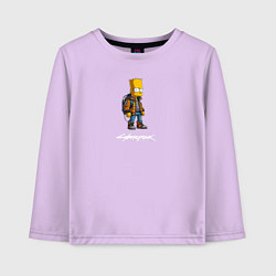 Лонгслив хлопковый детский Bart Simpson cyberpunk, цвет: лаванда