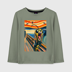 Детский лонгслив Оса кричит на картине Эдварда Мунка - мем искусств