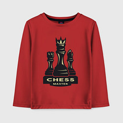Лонгслив хлопковый детский Chess master, цвет: красный