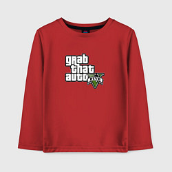 Лонгслив хлопковый детский GTA5 игровое лого, цвет: красный