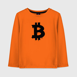 Лонгслив хлопковый детский Биткоин - знак, цвет: оранжевый