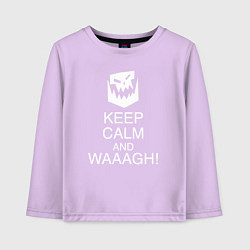 Лонгслив хлопковый детский Warhammer keep calm and waaagh, цвет: лаванда