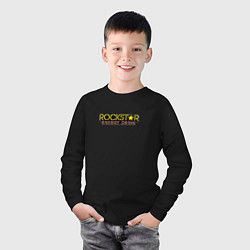 Лонгслив хлопковый детский Rockstar energy logo, цвет: черный — фото 2