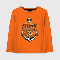 Детский лонгслив Скелетик серфер