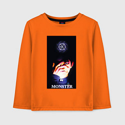 Лонгслив хлопковый детский Exo monster, цвет: оранжевый
