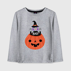 Детский лонгслив Ведьма в тыкве
