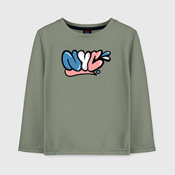 Лонгслив хлопковый детский Graffiti NYC, цвет: авокадо