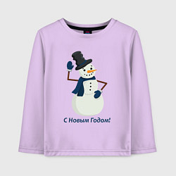 Детский лонгслив Снеговик с новым годом