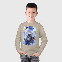 Лонгслив хлопковый детский Геншин Фурина, цвет: миндальный — фото 2