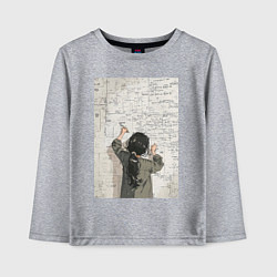 Детский лонгслив Девушка считает