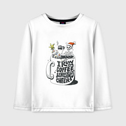 Детский лонгслив Coffee Christmas Skeleton