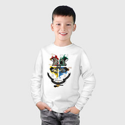 Лонгслив хлопковый детский Hogwarts School of Witchcraft and Wizardry, цвет: белый — фото 2