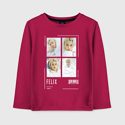 Лонгслив хлопковый детский Felix stray kids cute, цвет: маджента