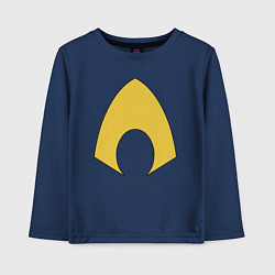 Лонгслив хлопковый детский Aquaman logo, цвет: тёмно-синий