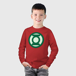 Лонгслив хлопковый детский Green lantern logo, цвет: красный — фото 2