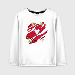 Лонгслив хлопковый детский Костюм Железного человека под одеждой, цвет: белый