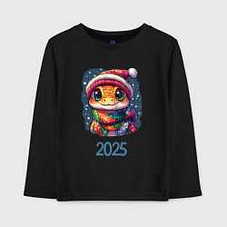Детский лонгслив Змея 2025 на фоне снега