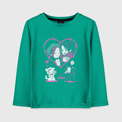 Лонгслив хлопковый детский NANA Нана Коматсу и Осаки, цвет: зеленый