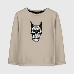 Лонгслив хлопковый детский Skull symbol, цвет: миндальный