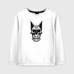 Лонгслив хлопковый детский Skull symbol, цвет: белый