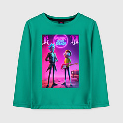 Лонгслив хлопковый детский Rick and Morty - neon fantasy, цвет: зеленый