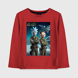 Детский лонгслив Rick and Morty - air force нейроарт